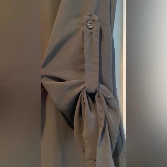 Cestyle Layered Black Holiday Blouse Sheer Sleeves Fold Up Garter. EUC Women’s M - Picture 5 of 9